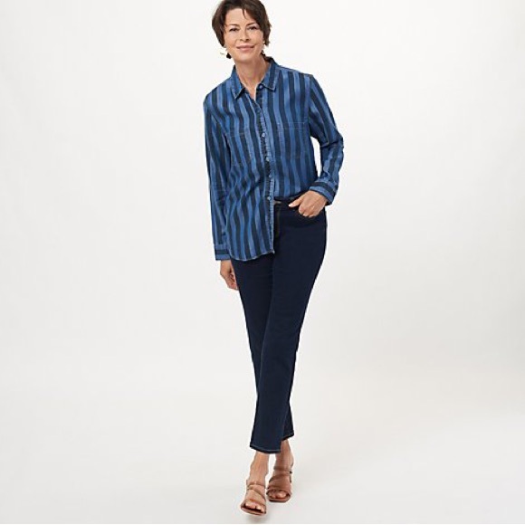 Laurie Felt TENCEL Button-Front Shirt A399785 - Picture 1 of 9